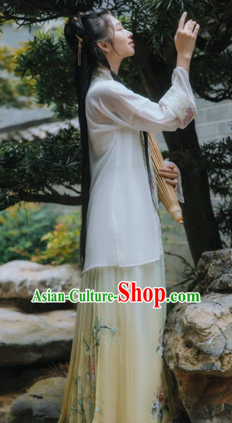 Chinese Ancient Aristocratic Lady Hanfu Dress Traditional Song Dynasty Historical Costume for Women