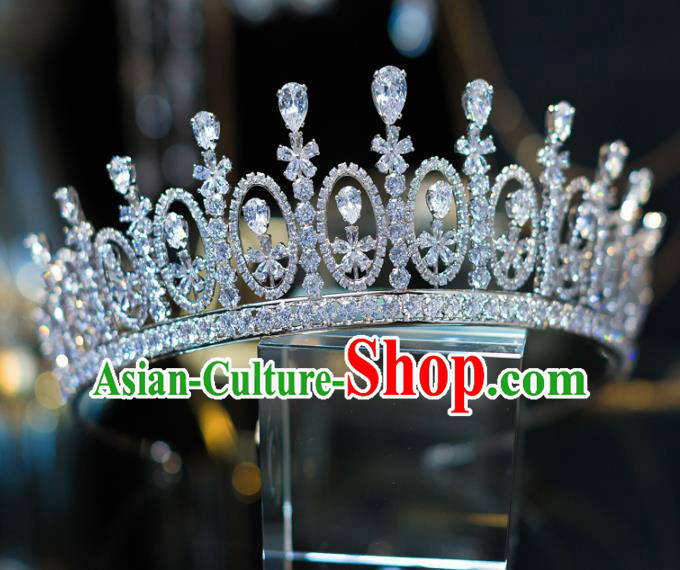 Handmade Wedding Hair Accessories Baroque Queen Luxury Zircon Royal Crown for Women