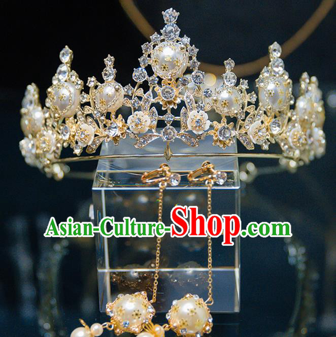 Handmade Wedding Bride Hair Accessories Baroque Princess Luxury Royal Crown for Women