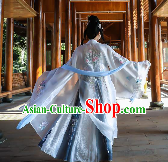 Traditional Chinese Tang Dynasty Replica Costumes Ancient Imperial Consort Embroidered Hanfu Dress for Women