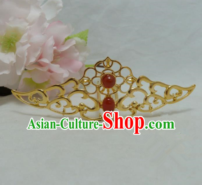 Chinese Ancient Palace Hair Accessories Golden Hairpins Traditional Xiuhe Suit Hair Clips for Women