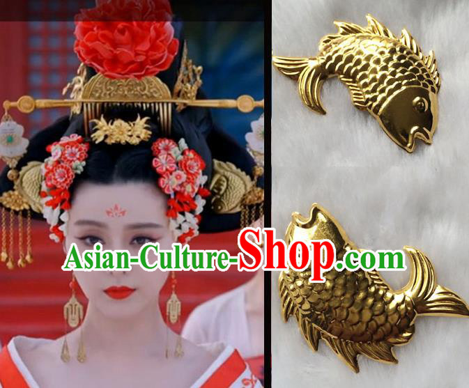 Chinese Traditional Palace Hairpins Ancient Tang Dynasty Queen Hair Accessories Complete Set for Women