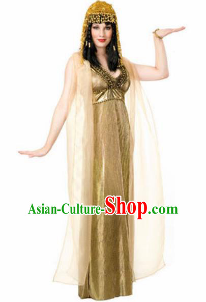 Traditional Egypt Costume Ancient Egypt Queen Golden Dress for Women