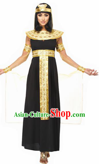 Traditional Egypt Goddess Priestess Costume Ancient Egypt Queen Black Dress for Women