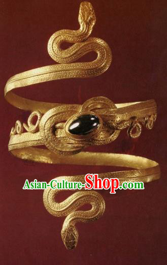 Traditional Egyptian Jewelry Accessories Ancient Egypt Queen Golden Snake Ring for Women