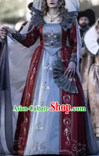 Traditional Roman Costume Ancient Rome Dowager Dress Court Queen Clothing for Women