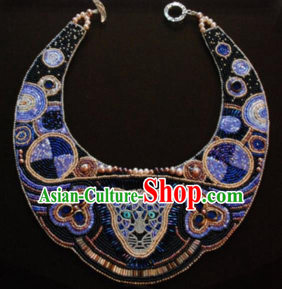Traditional Egyptian Jewelry Accessories Ancient Egypt Sapphire Beads Necklace for Women