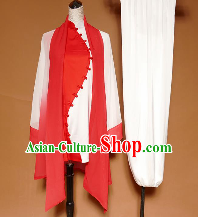 Top Group Kung Fu Costume Martial Arts Gongfu Training Uniform Tai Ji Red Clothing for Women