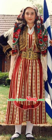 Traditional Greek Festival Costume Ancient Greece Countrywoman Dress for Women