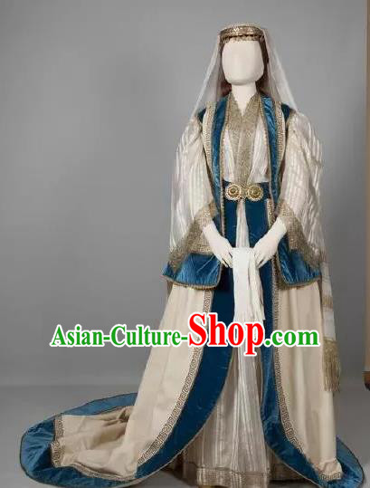Traditional Greek Court Costume Ancient Greece Queen Wedding Dress for Women