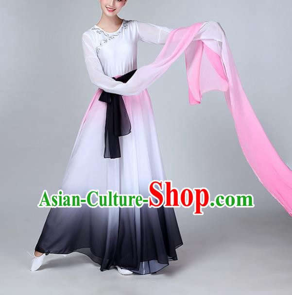 Chinese Traditional Stage Performance Umbrella Dance Costume Classical Dance Water Sleeve Dress for Women