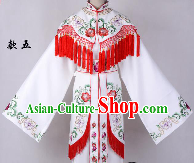 Professional Chinese Traditional Beijing Opera Costume Peri White Embroidered Dress for Adults