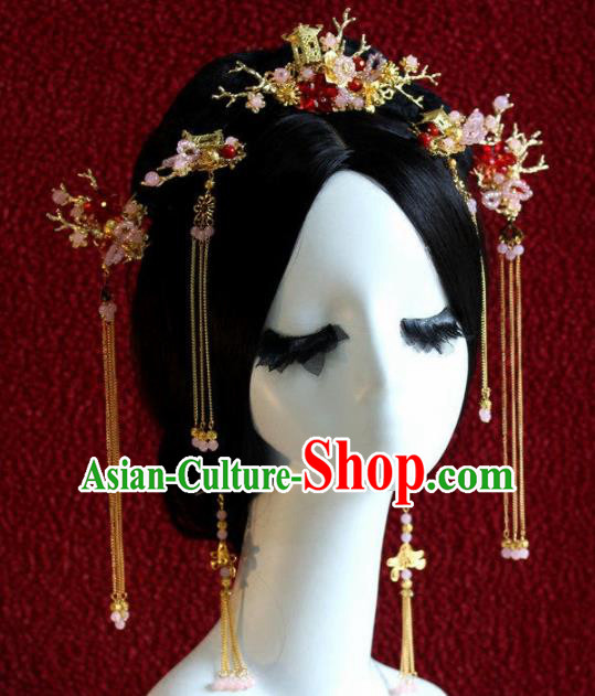 Top Grade Chinese Ancient Bride Wedding Hair Comb Hairpins Traditional Hair Accessories Headdress for Women