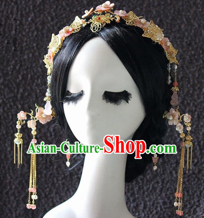 Handmade Chinese Ancient Hairpins Tassel Hair Clasp Traditional Hair Accessories Headdress for Women