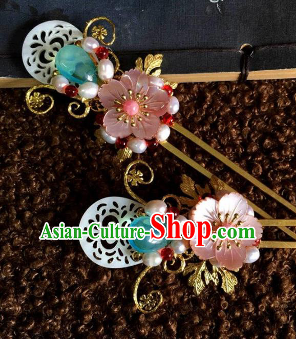 Top Grade Chinese Ancient Bride Wedding Shell Hairpins Traditional Hair Accessories Headdress for Women