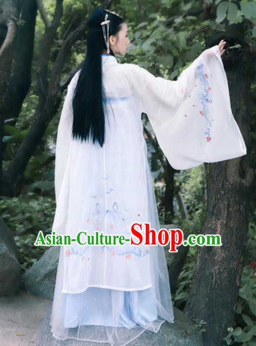 Chinese Traditional Tang Dynasty Imperial Consort Historical Costume Ancient Peri Embroidered Hanfu Dress for Women