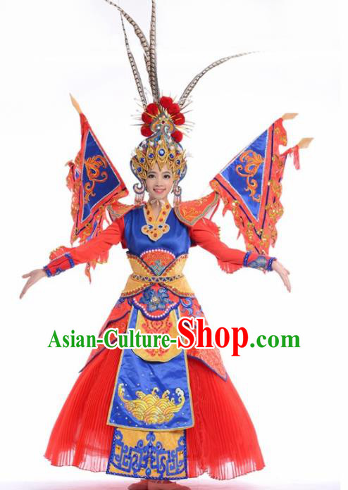 Chinese Traditional National Dance Clothing Classical Dance Beijing Opera Red Dress for Women