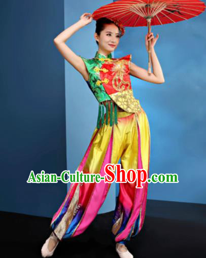 Traditional Chinese Spring Festival Folk Dance Clothing Yangko Dance Drum Dance Costume for Women