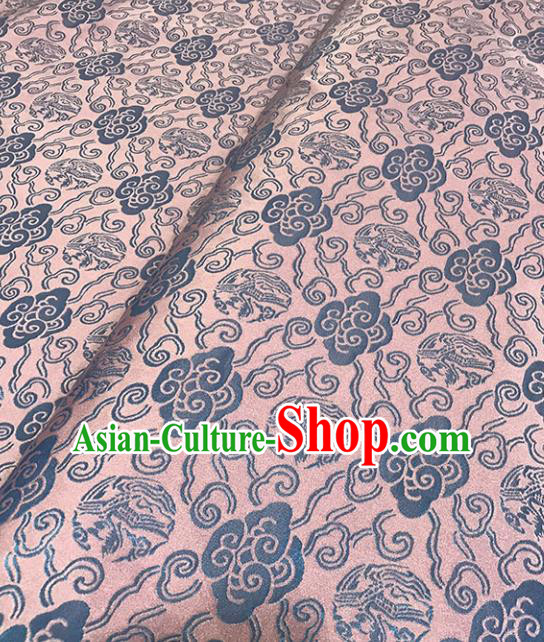 Asian Chinese Royal Clouds Pattern Pink Brocade Fabric Traditional Silk Fabric Tang Suit Material