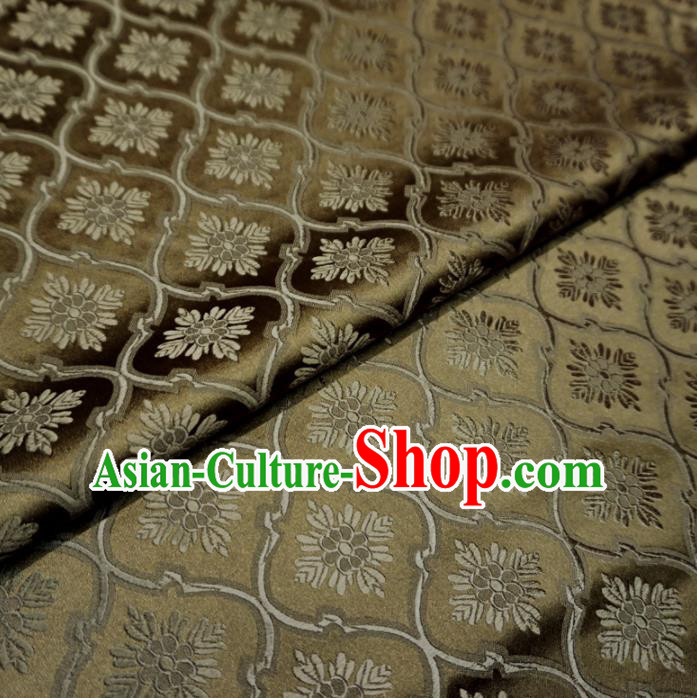 Asian Chinese Traditional Satin Fabric Classical Pattern Bronze Brocade Tang Suit Silk Material