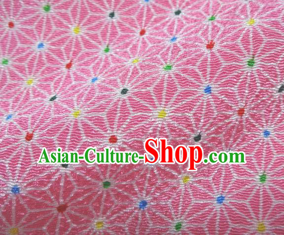 Asian Traditional Classical Pattern Pink Tapestry Satin Brocade Fabric Japanese Kimono Silk Material