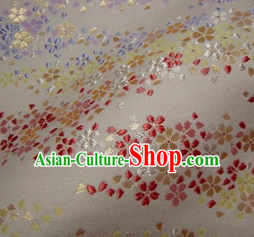 Asian Traditional Damask Classical Sakura Pattern Brocade Fabric Japanese Kimono Tapestry Satin Silk Material