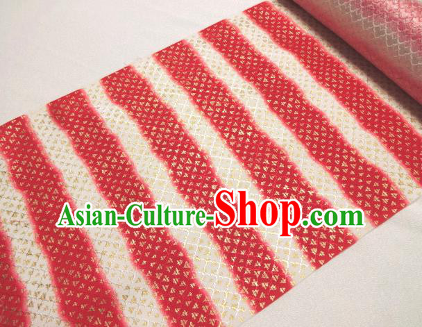 Asian Traditional Kimono Classical Stripe Pattern Damask Brocade Fabric Japanese Kyoto Tapestry Satin Silk Material