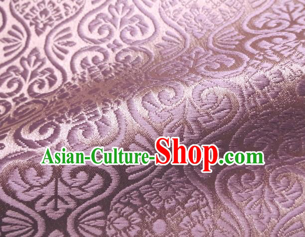 Asian Traditional Kyoto Kimono Brocade Classical Pattern Violet Damask Fabric Japanese Tapestry Satin Silk Material
