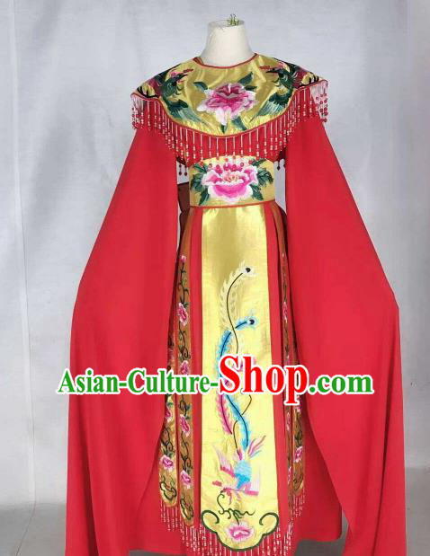 Chinese Traditional Beijing Opera Actress Red Dress Ancient Princess Costume for Women