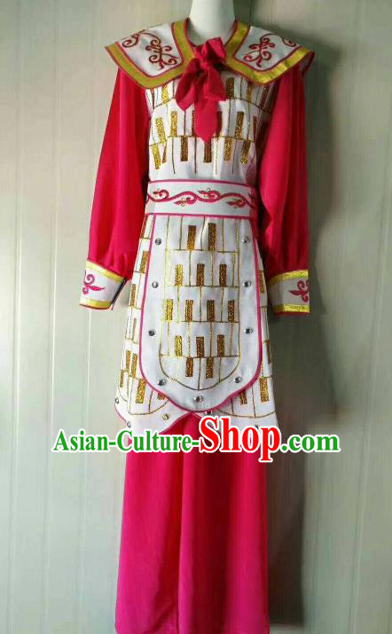 Chinese Traditional Beijing Opera Swordswoman Rosy Dress Peking Opera Blues Costume for Women