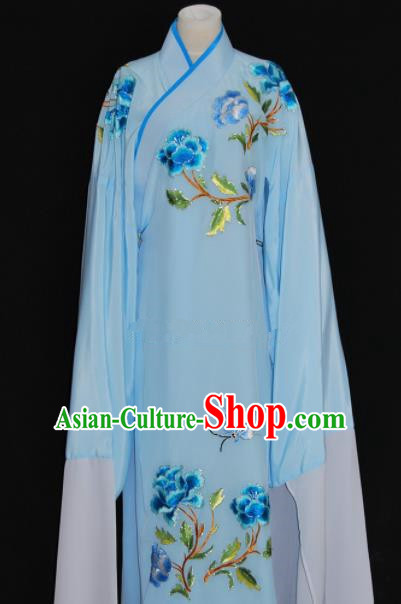 Chinese Traditional Beijing Opera Niche Blue Robe Peking Opera Scholar Embroidered Costume for Men