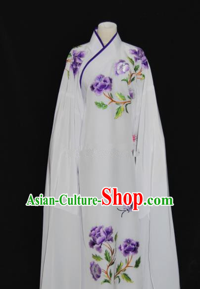 Chinese Traditional Beijing Opera Niche White Robe Peking Opera Scholar Embroidered Costume for Men
