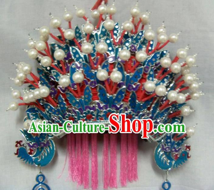 Chinese Traditional Beijing Opera Bride Phoenix Coronet Hair Accessories Ancient Female General Headwear for Women