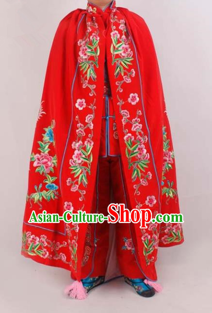 Chinese Traditional Beijing Opera Diva Embroidered Red Cloak Ancient Imperial Concubine Costume for Women