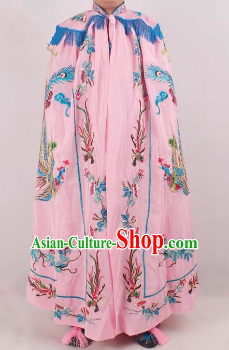 Chinese Traditional Beijing Opera Diva Embroidered Pink Cloak Ancient Imperial Concubine Costume for Women