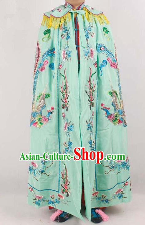 Chinese Traditional Beijing Opera Diva Embroidered Green Cloak Ancient Imperial Concubine Costume for Women