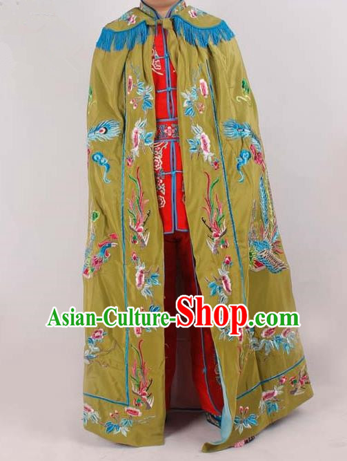 Chinese Traditional Beijing Opera Diva Embroidered Olive Green Cloak Ancient Imperial Concubine Costume for Women