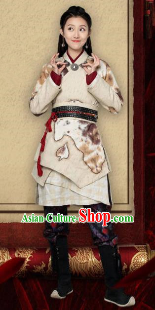 Chinese Drama Zhao Yao Traditional Costume Ancient Swordswoman Hanfu Dress for Women