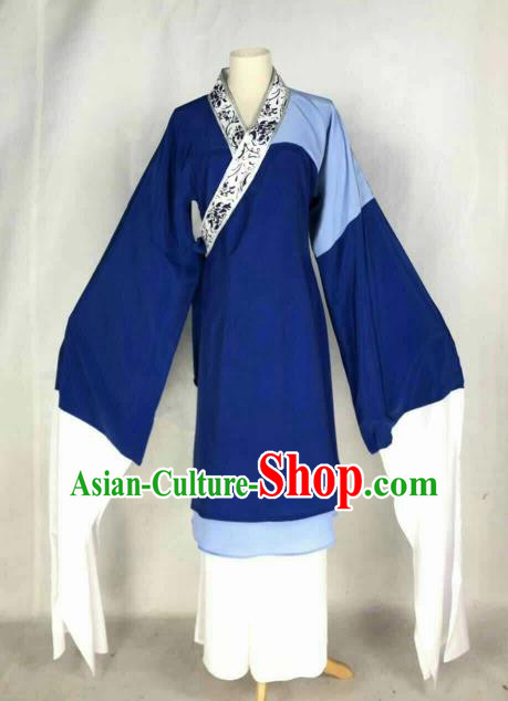 Chinese Traditional Beijing Opera Poor Lady Dress Ancient Beggar Blue Costume for Women