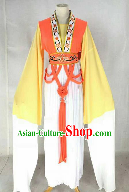 Chinese Traditional Beijing Opera Actress Orange Dress Ancient Maidservants Embroidered Costume for Women