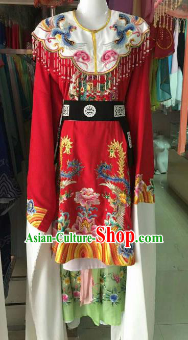 Chinese Traditional Beijing Opera Imperial Concubine Embroidered Red Dress Ancient Palace Lady Costume for Women
