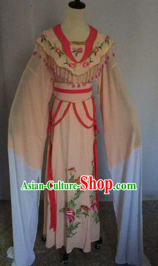 Chinese Traditional Peking Opera Artiste Costume Ancient Court Maid Embroidered Pink Dress for Women