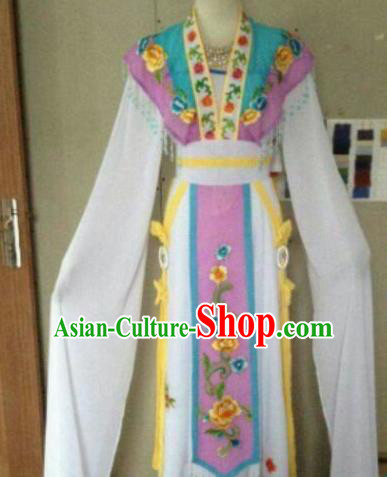 Chinese Traditional Peking Opera Artiste Costume Ancient Peri Embroidered Dress for Women