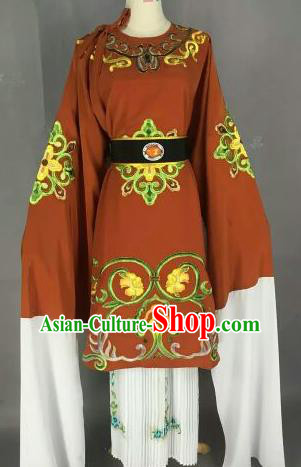 Chinese Ancient Dowager Countess Embroidered Bronze Dress Traditional Peking Opera Pantaloon Costume for Women
