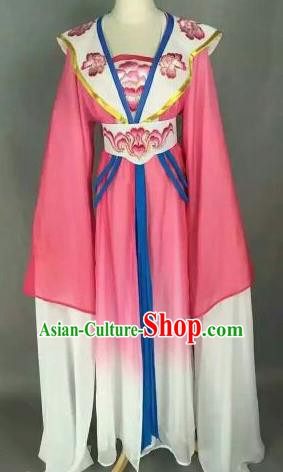Chinese Ancient Peri Embroidered Pink Dress Traditional Peking Opera Princess Costume for Women