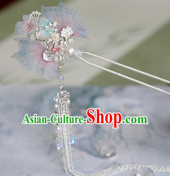 Chinese Traditional Hanfu Hair Accessories Ancient Princess Butterfly Hairpins Tassel Step Shake for Women
