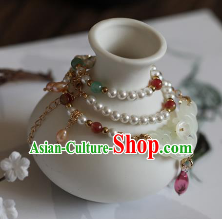Chinese Traditional Hanfu Accessories Ancient Princess Jade Necklace for Women