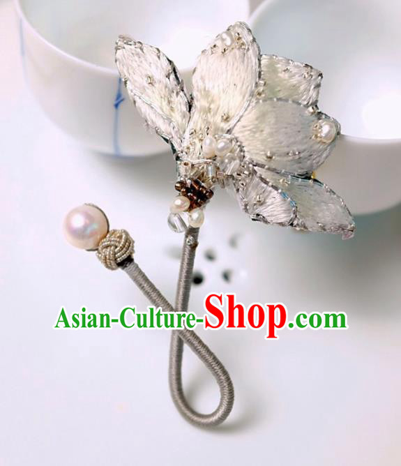 Chinese Traditional Jewelry Accessories Classical Embroidered Mangnolia Brooch for Women