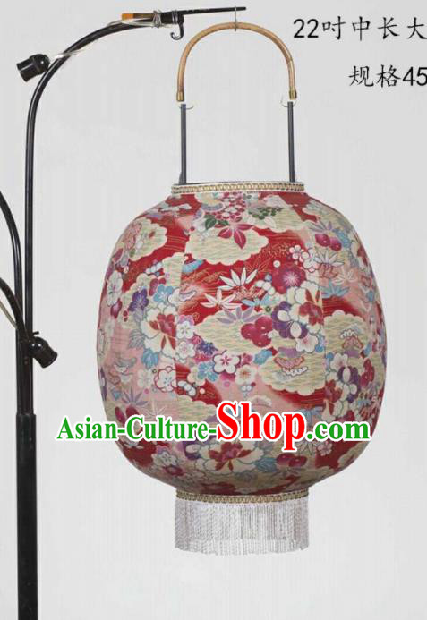 Chinese Traditional New Year Hanging Lantern Handmade Printing Flowers Red Palace Lanterns