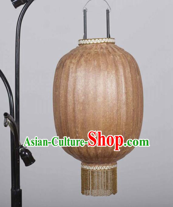 Chinese Traditional New Year Hanging Lantern Handmade Brown Oil Paper Palace Lanterns